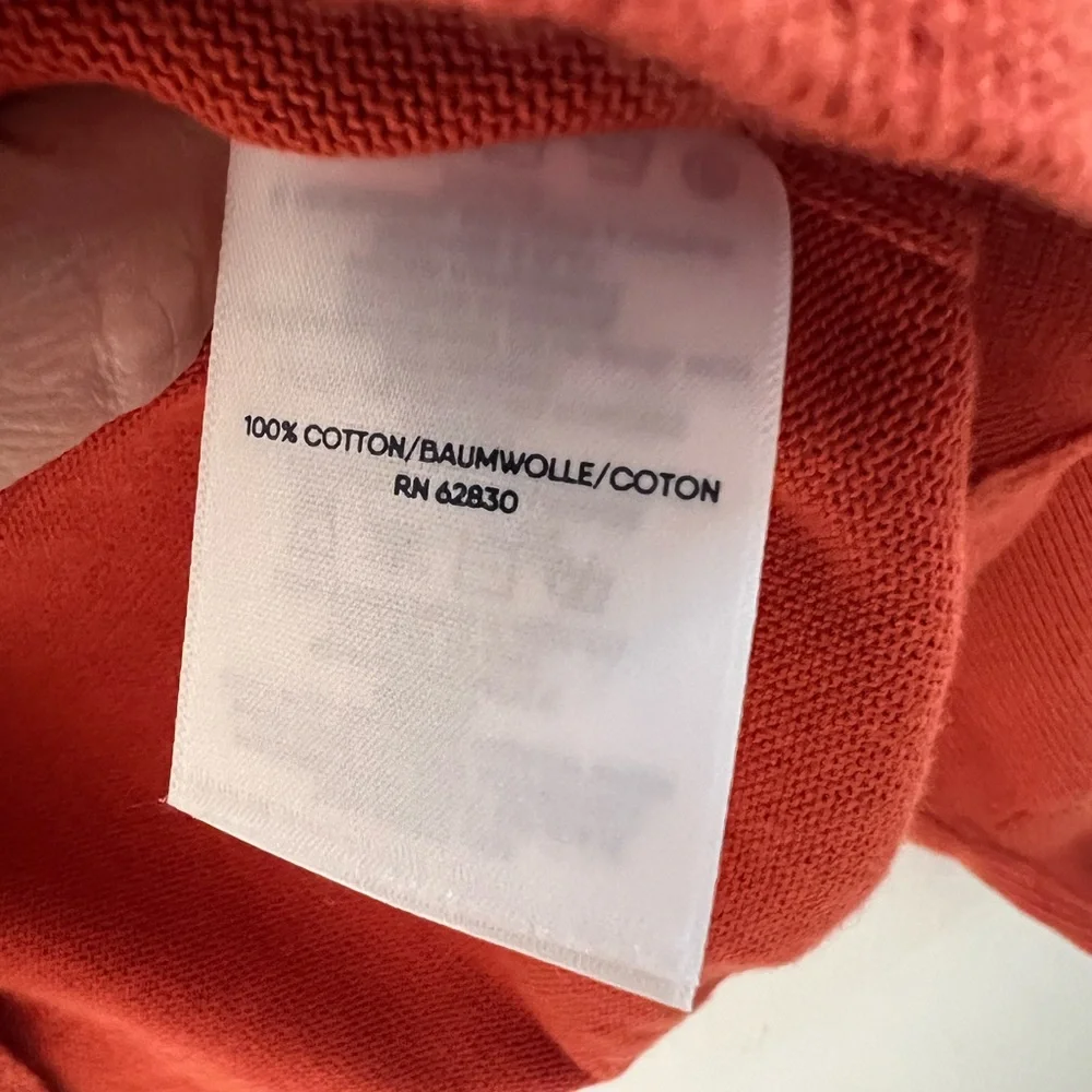 Lands' End Men's Orange Classic 100% Supima Cotton V-Neck Sweater Size M (38-40)